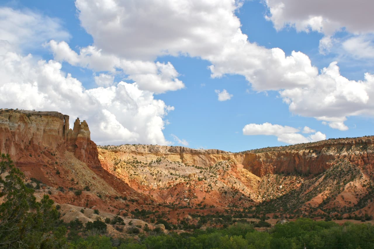 Red sandstone cliffs at Ghost Ranch near Abiquiu.