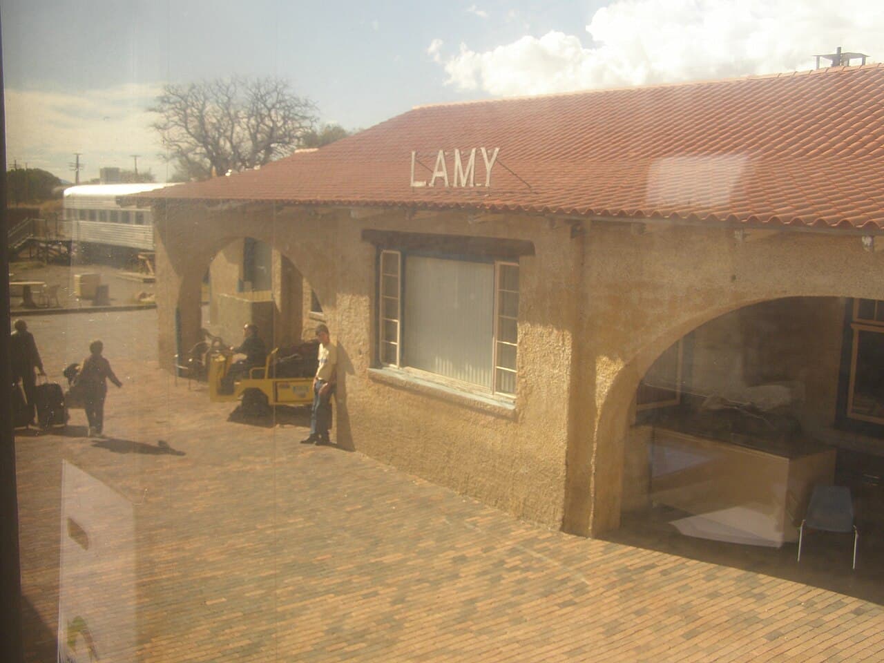 The historic Lamy, New Mexico train station on the Southwest Chief route.