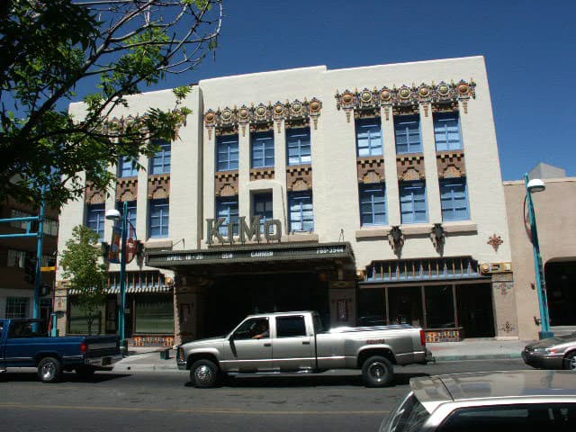 KiMo Theatre facade in Pueblo Deco architectural style, Albuquerque, New Mexico