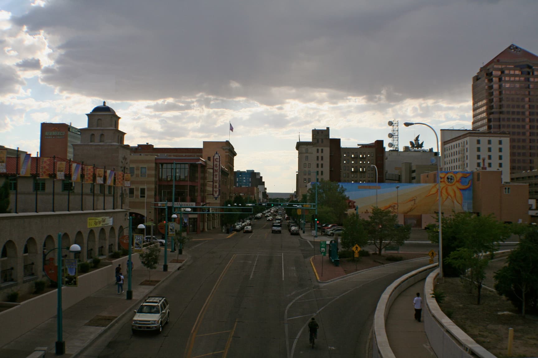 Route 66 running through downtown Albuquerque, New Mexico