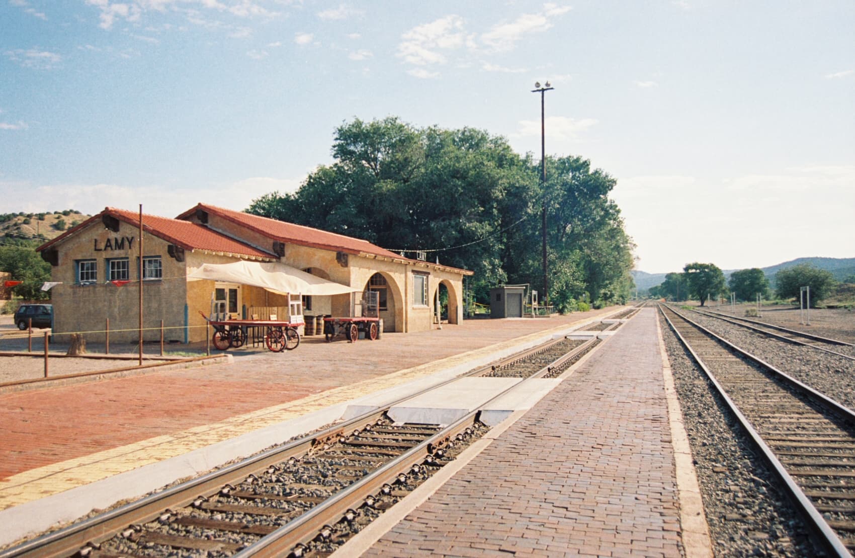 Amtrak train station in Lamy, New Mexico