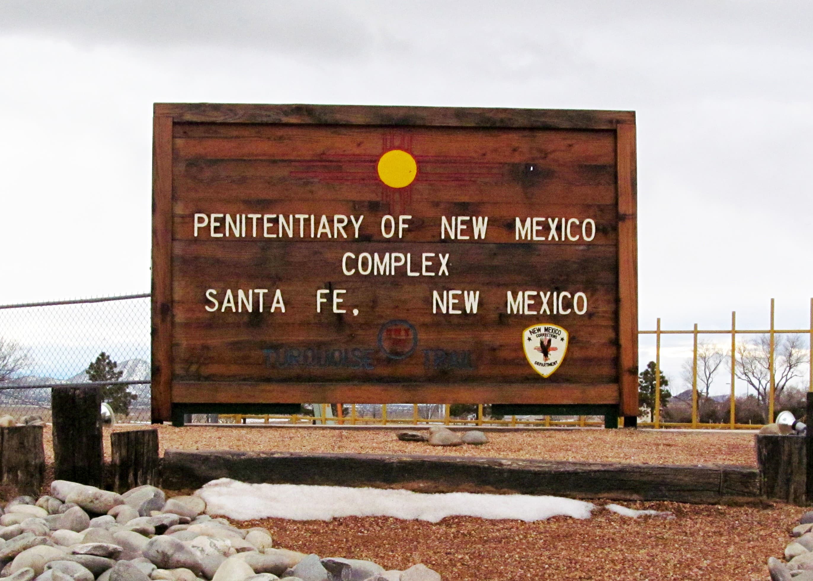 Entrance sign at the Penitentiary of New Mexico