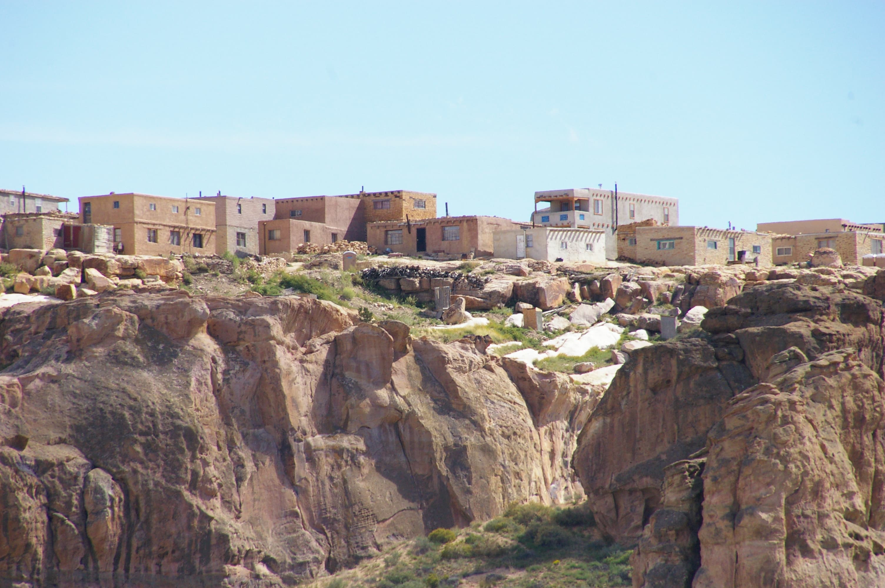 Acoma Pueblo Sky City atop a sandstone mesa