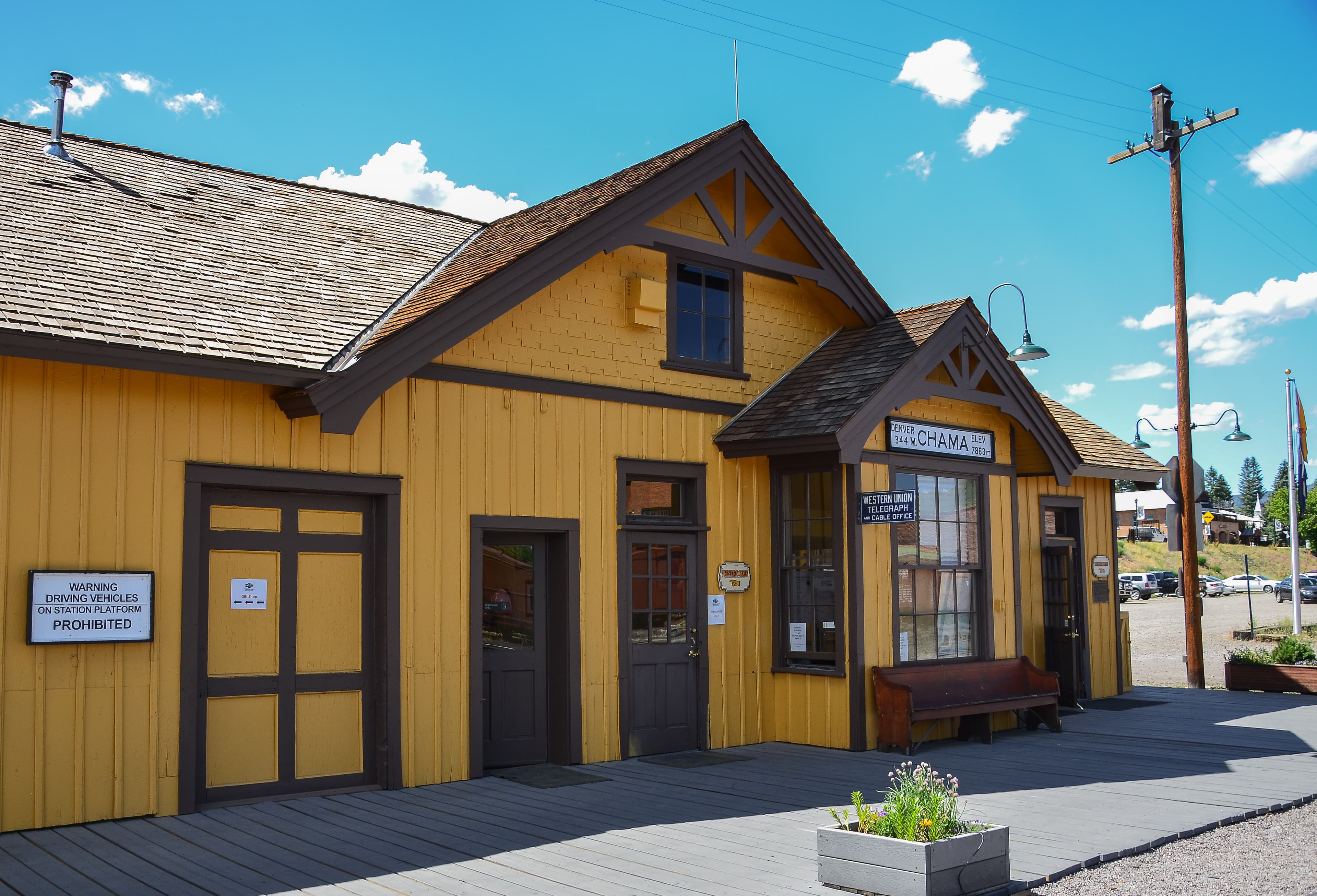 The historic train station depot on the Cumbres and Toltec Scenic Railroad in Chama.