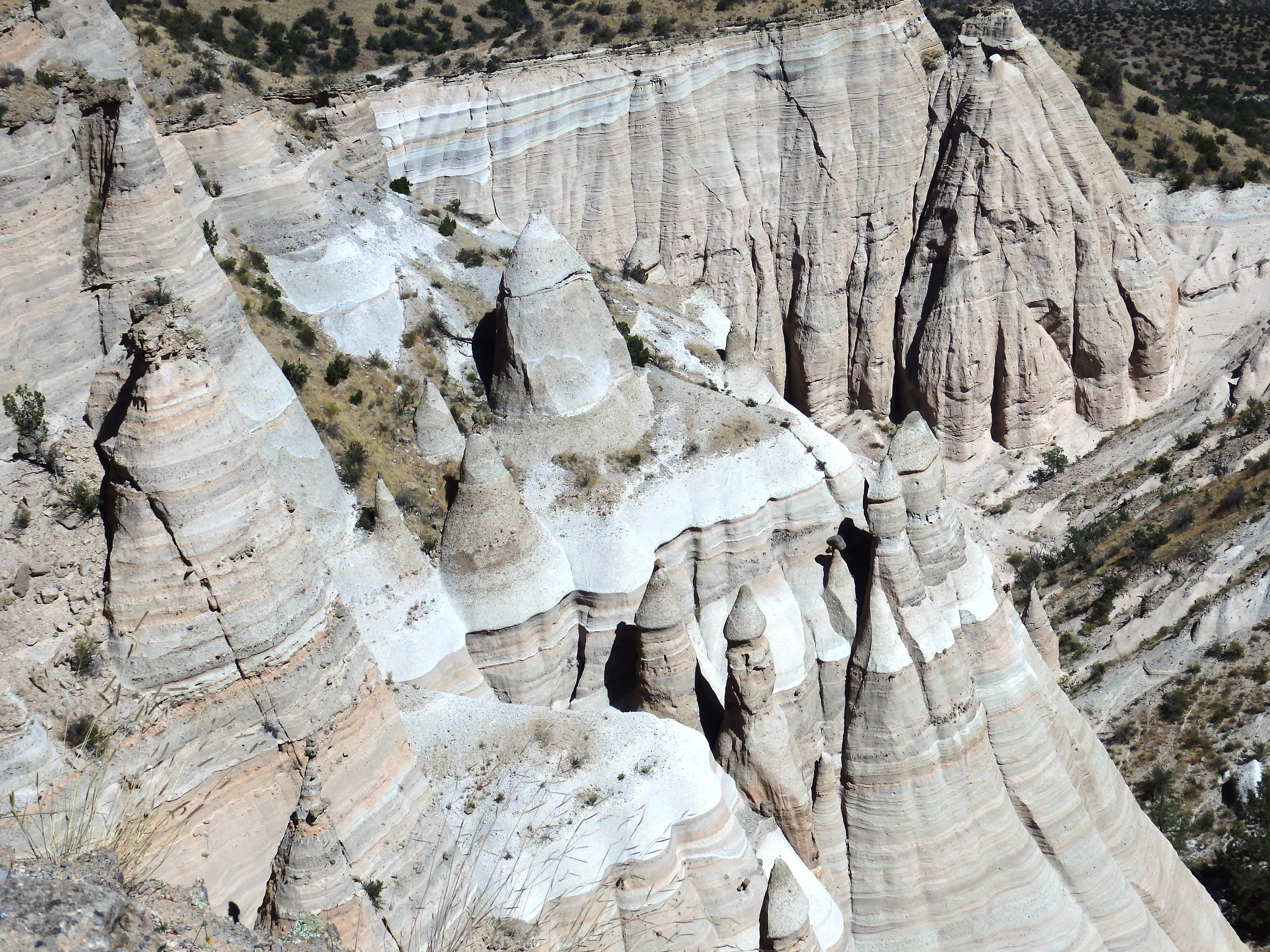 Cone-shaped volcanic rock formations at Kasha-Katuwe Tent Rocks National Monument, New Mexico