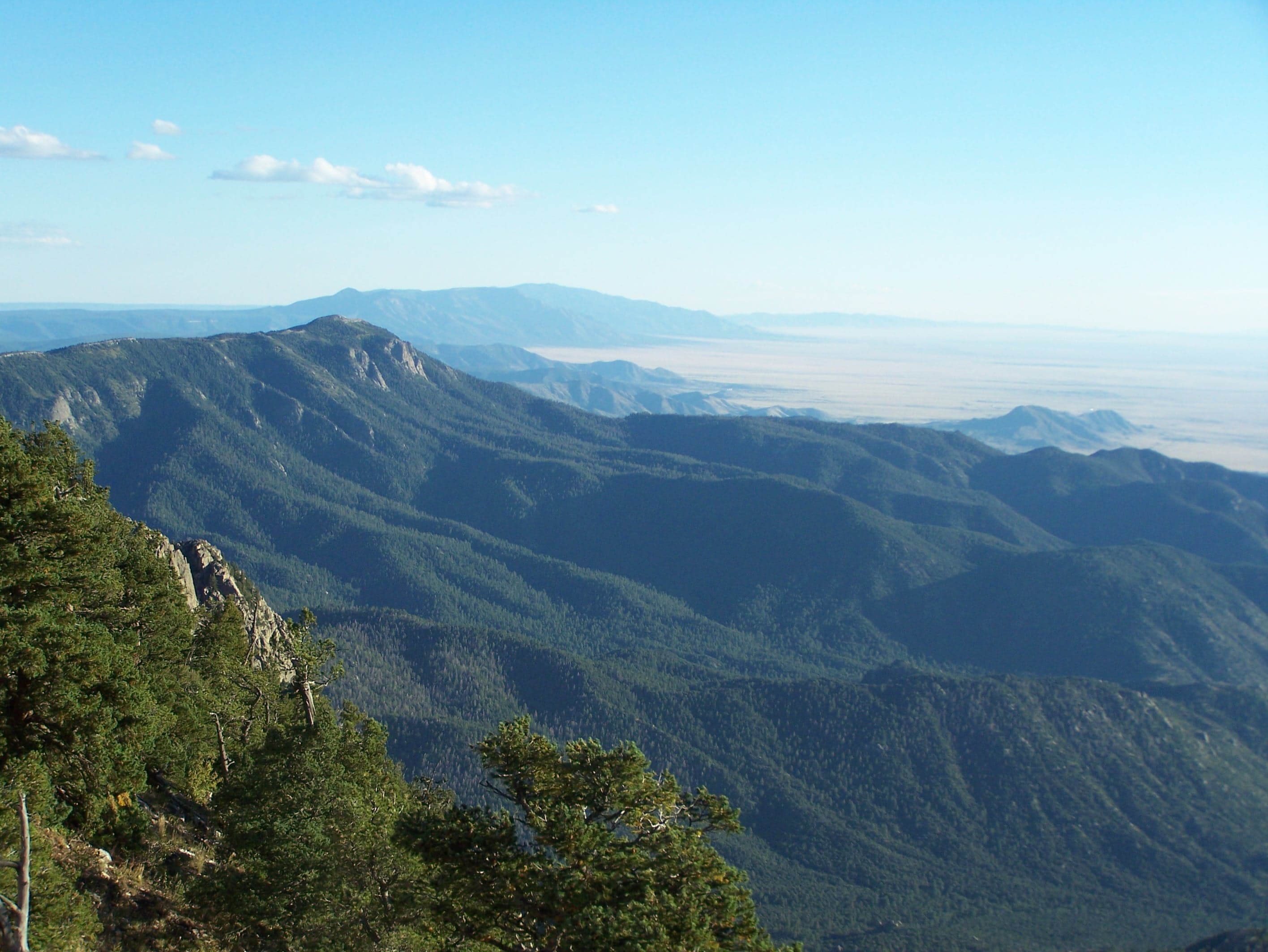 Southward view of the Manzano Mountains in New Mexico