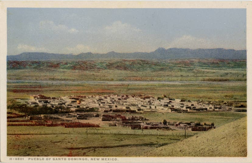 Historic photograph of Santo Domingo Pueblo, New Mexico, from the Detroit Publishing Company collection