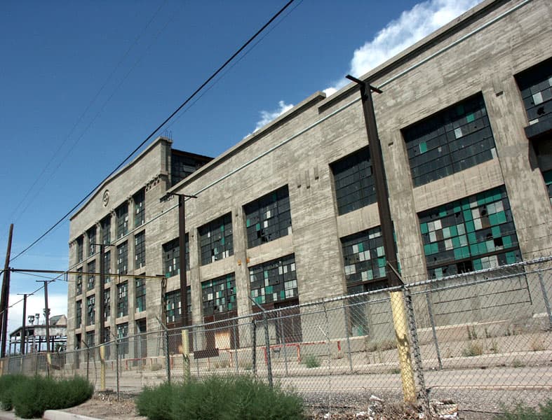 The AT&SF Railway Machine Shop at the Albuquerque Rail Yards, New Mexico